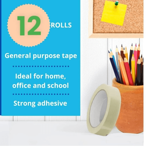 12 Rolls Cellotape Strong Clear Packing Tape Rolls Extra Long 24mm x 66m Transpa