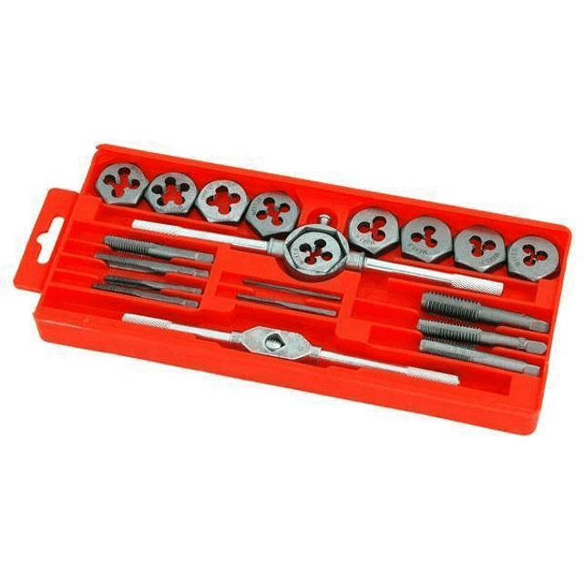 20PC TAP AND DIE SET METRIC WRENCH CUTS M3-M12 BOLTS ENGINEERS KIT IN STORAGE