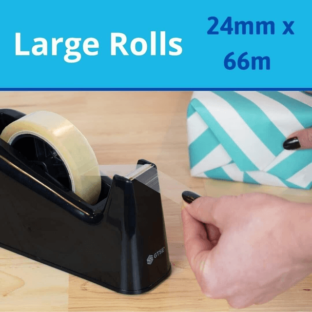 12 Rolls Cellotape Strong Clear Packing Tape Rolls Extra Long 24mm x 66m Transpa