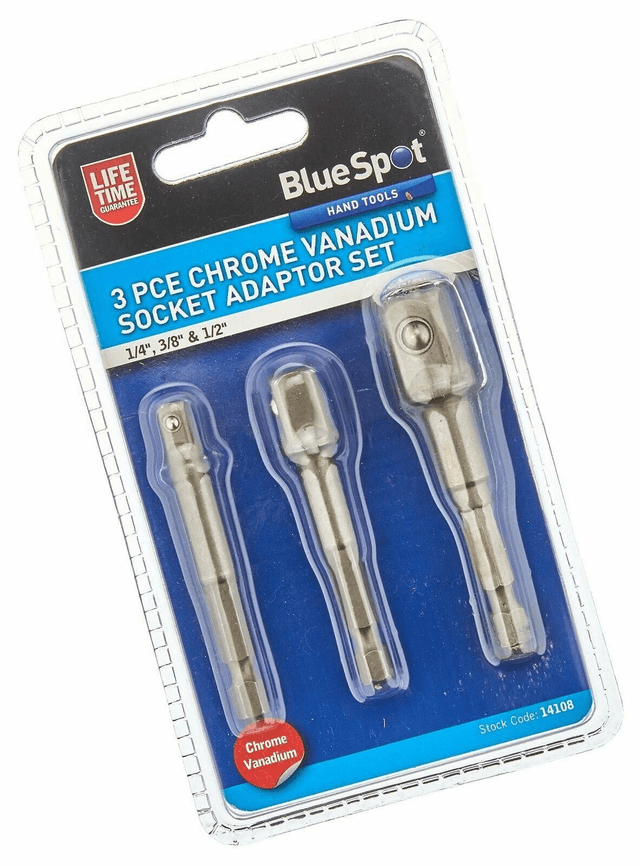 BlueSpot 3 PCE Socket Adaptor Set (1/4", 3/8" & 1/2") High quality tools
