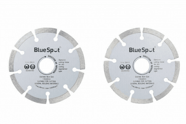 BlueSpot 115mm (4.5&quot;) Segmented Diamond Dry Cutting Disc - Pack of 2