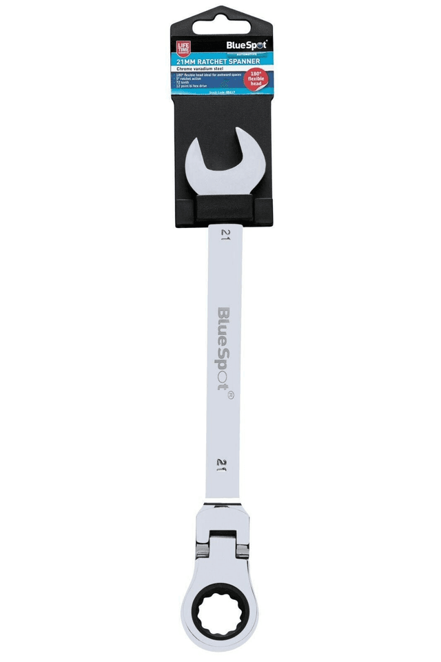 21 mm BlueSpot Flexible Head Ratchet Spanner Combination Wrench Metric 